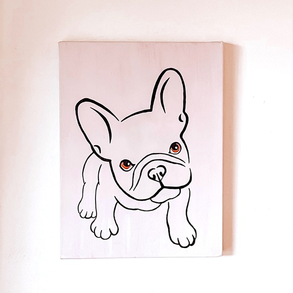 French Bulldog Painting Acrylic on Canvas Wall Decor - Picture 1 of 5